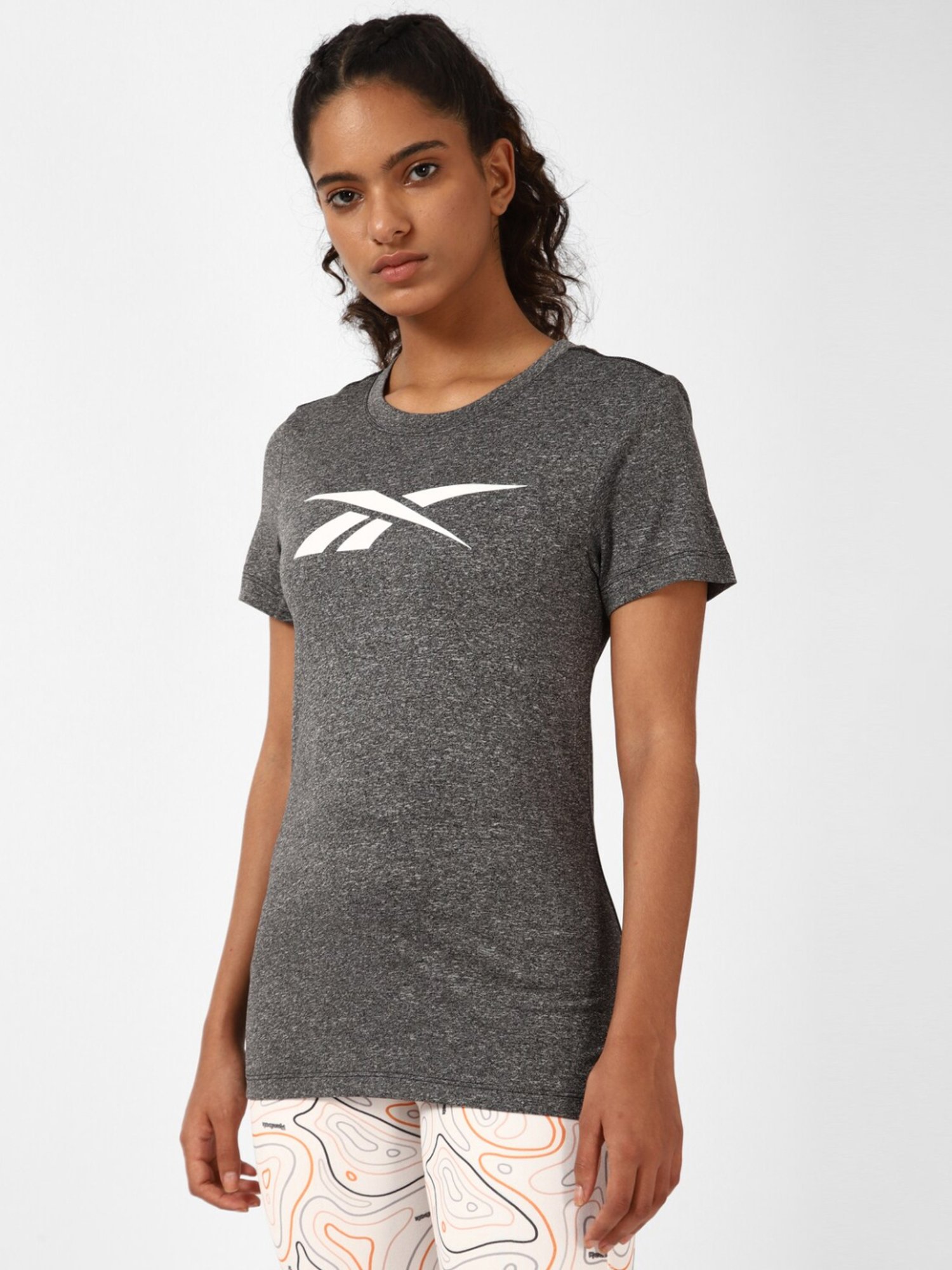Reebok Grey Printed T-Shirt