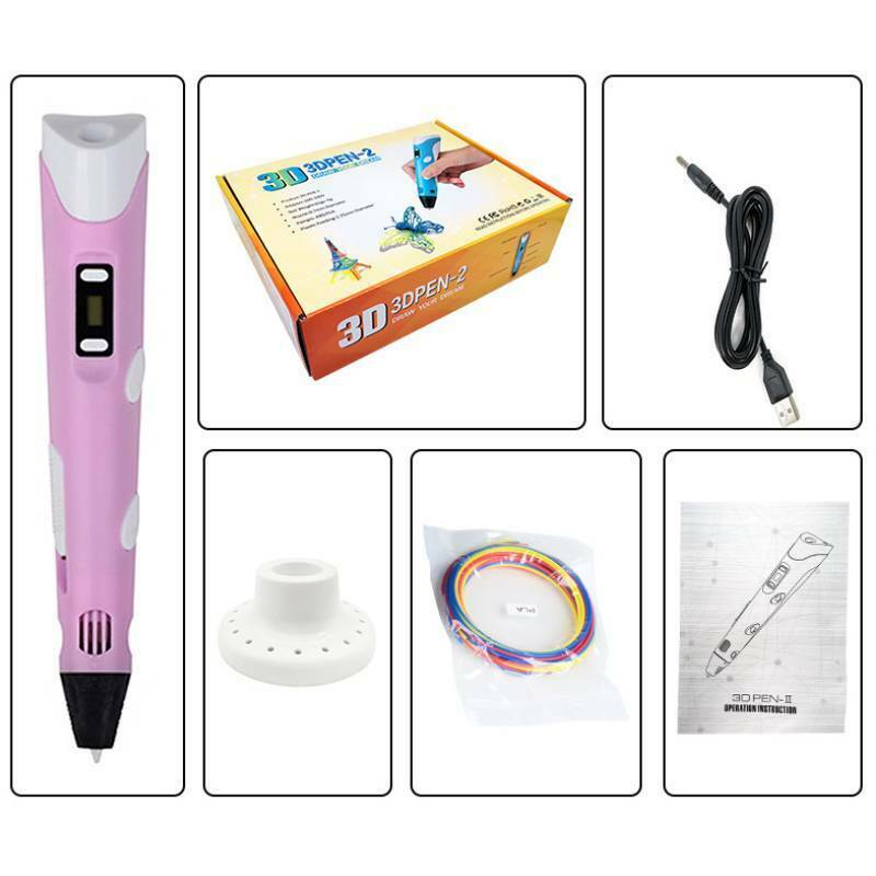 3D Printing Pen ABS Smart 3D Drawing Pens with Filament LCD Display Drawing Pen Creative Development Toys Drawing Tools DIY for Kids Adults