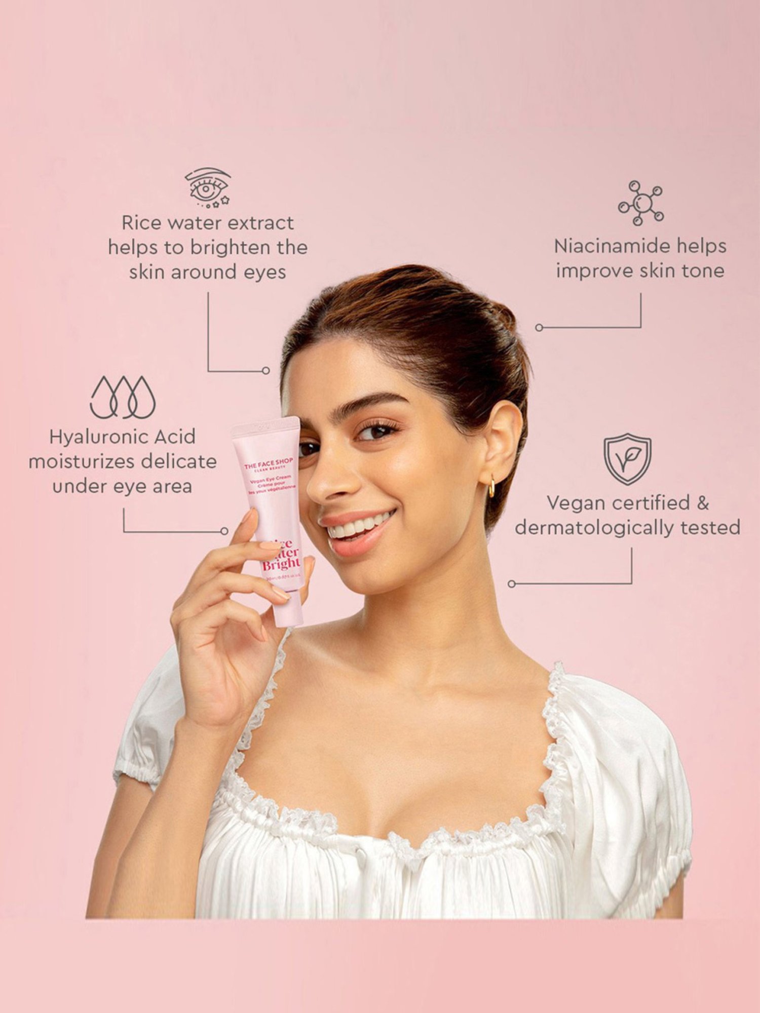 The Face Shop Rice Water Bright Vegan Eye Cream - 20 ml