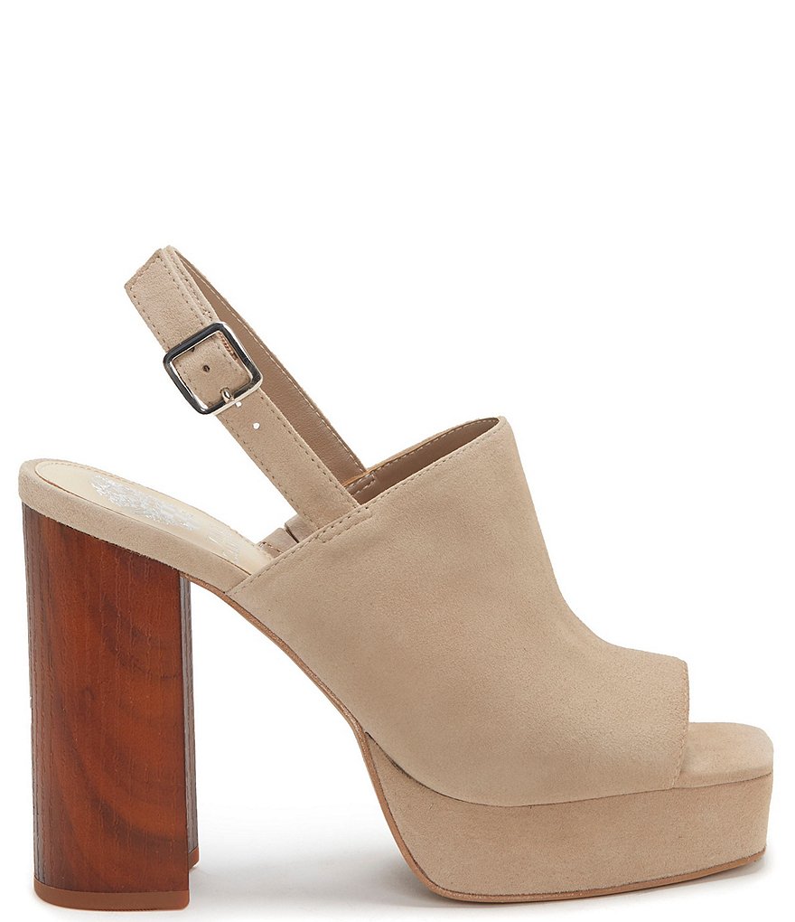 Vince Camuto Sovetta Suede Square Toe Platform Slingback Sandals