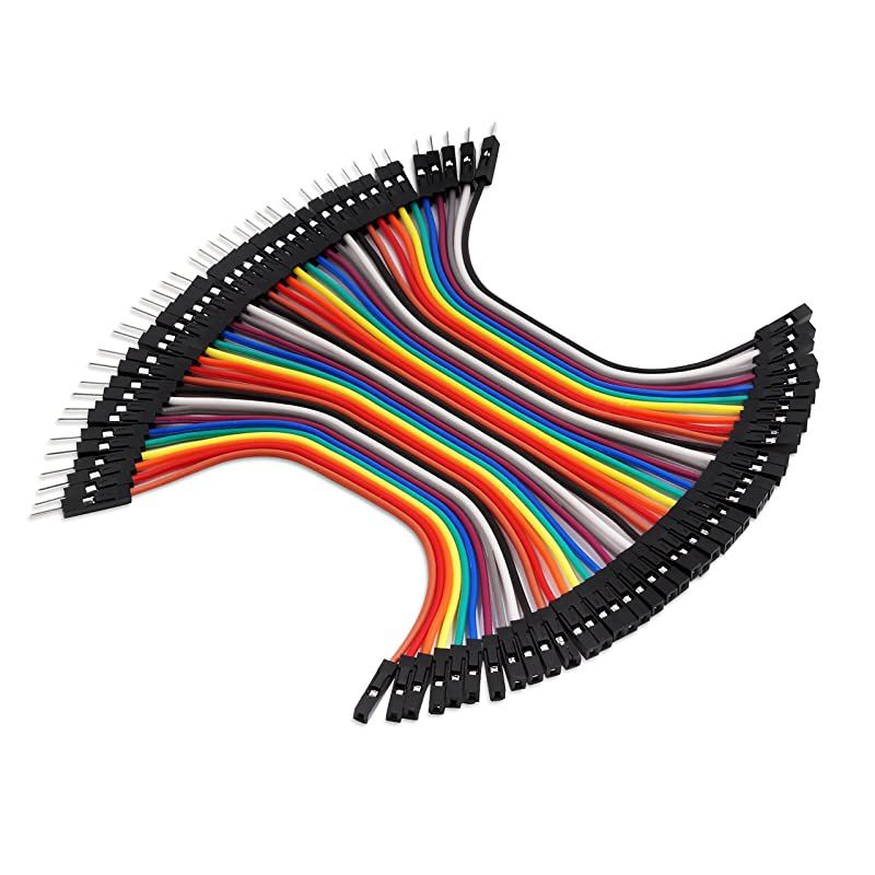 80 Piece Male to Female 4 and 8 Inch Solderless Ribbon Dupont-Compatible Jumper Wires for Breadboard Prototyping