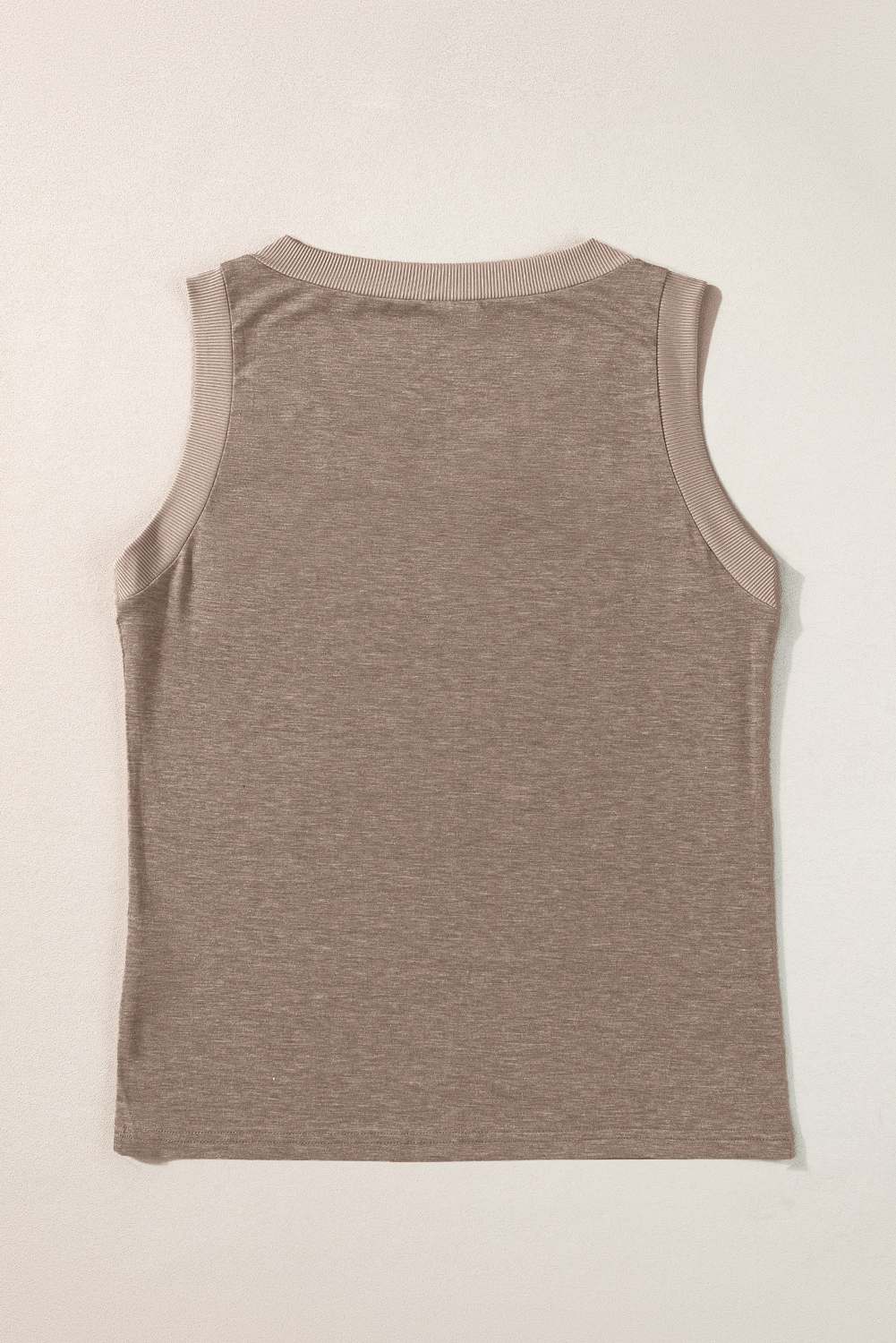 Pink Casual Solid Color Crew Neck Tank Top