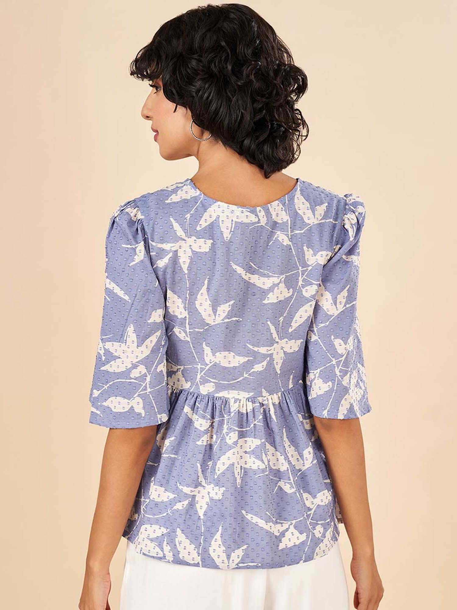 Akkriti by Pantaloons Blue Printed Top