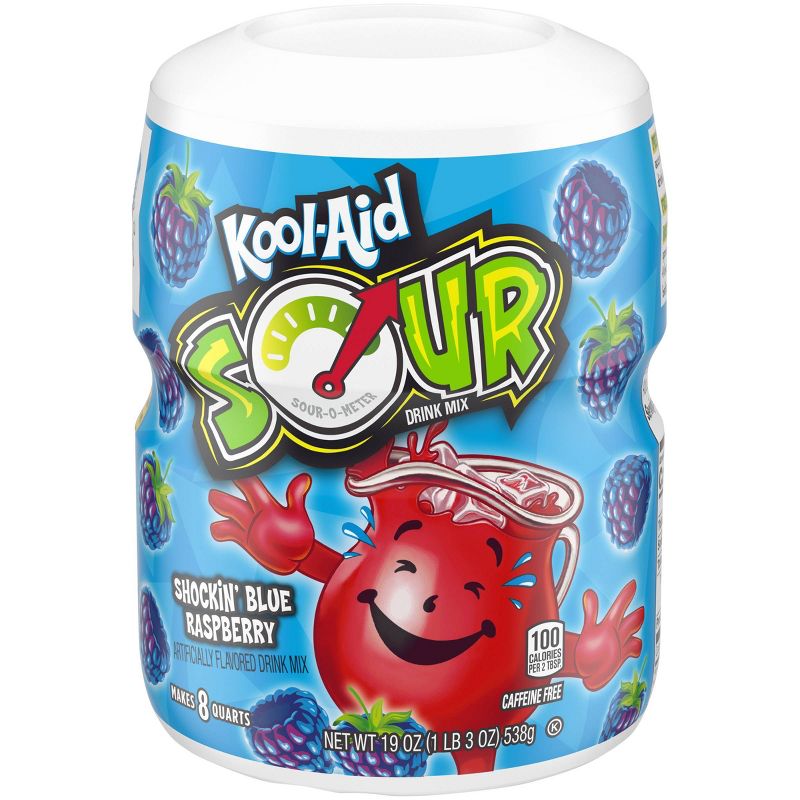 Kool-Aid Sour Shockin' Blue Raspberry Drink Mix - 19oz Canister