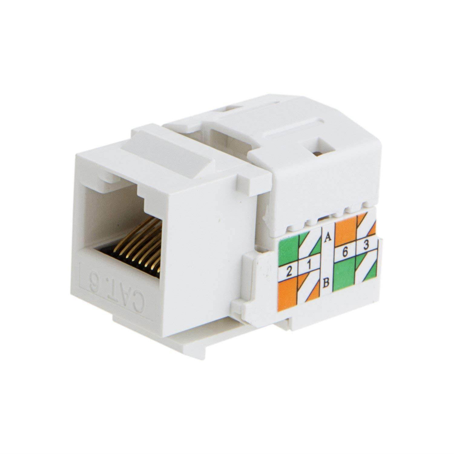 CableCreation 10-Pack Cat6 / RJ45 Keystone Module Connector, White