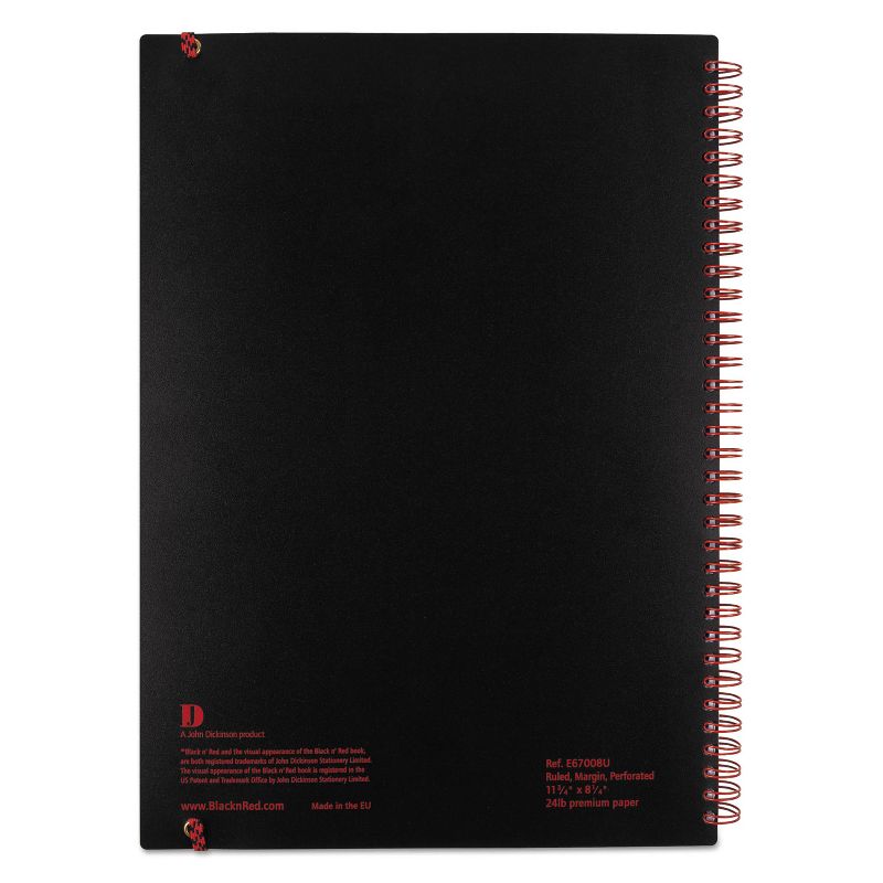 Black n' Red Twin Wire Poly Cover Notebook Legal Rule 11 3/4 x 8 1/4 70 Sheets E67008