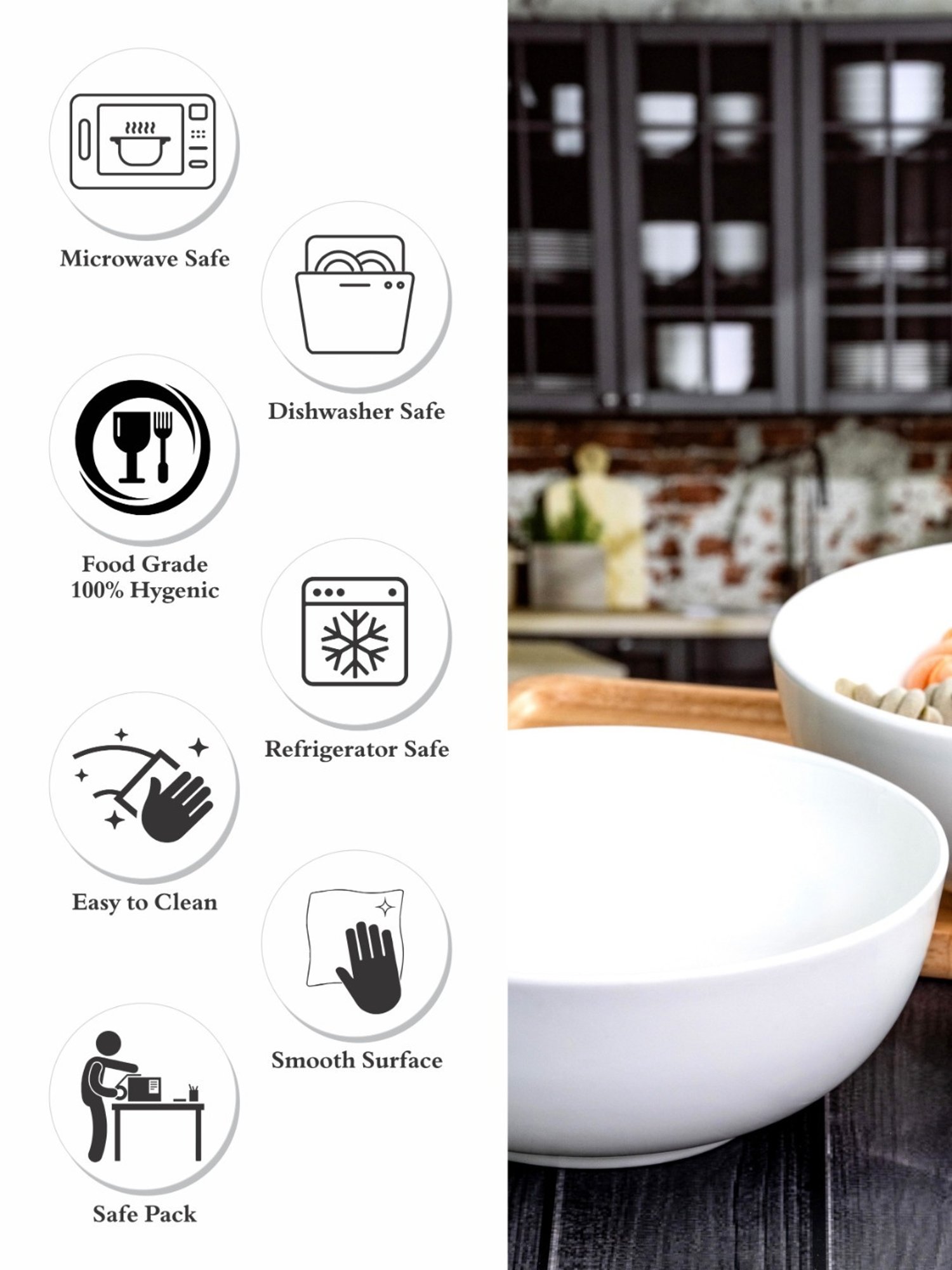 SONAKI White Bone china Serving Bowl - Set of 2