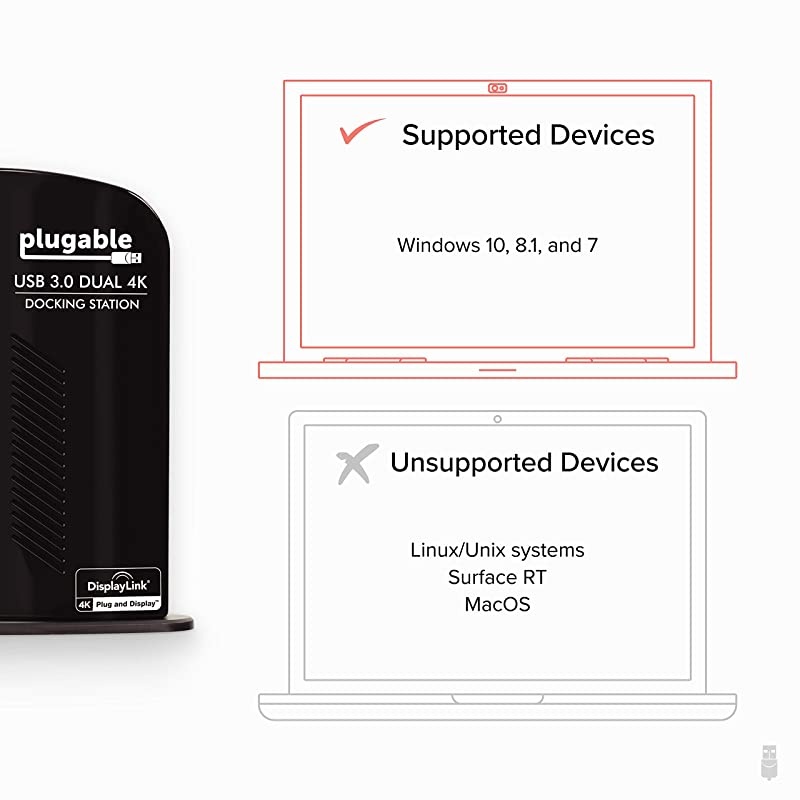 USB 3.0 Dual DisplayPort 4K Monitor Universal Laptop Docking Station for Windows and Mac (Dual 4K DisplayPort, Gigabit Ethernet, Audio, 6 USB Ports)