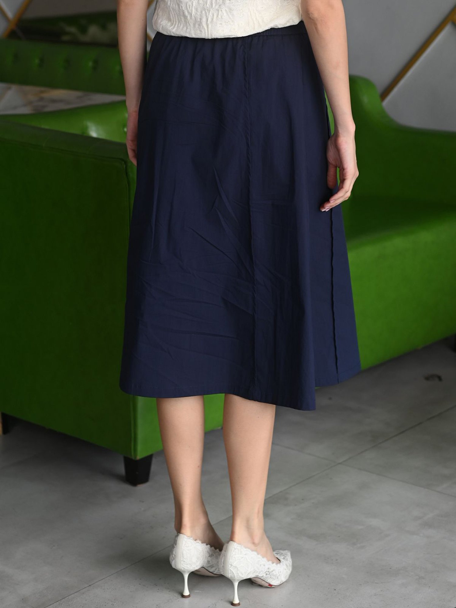 Odette Navy A-Line Skirt