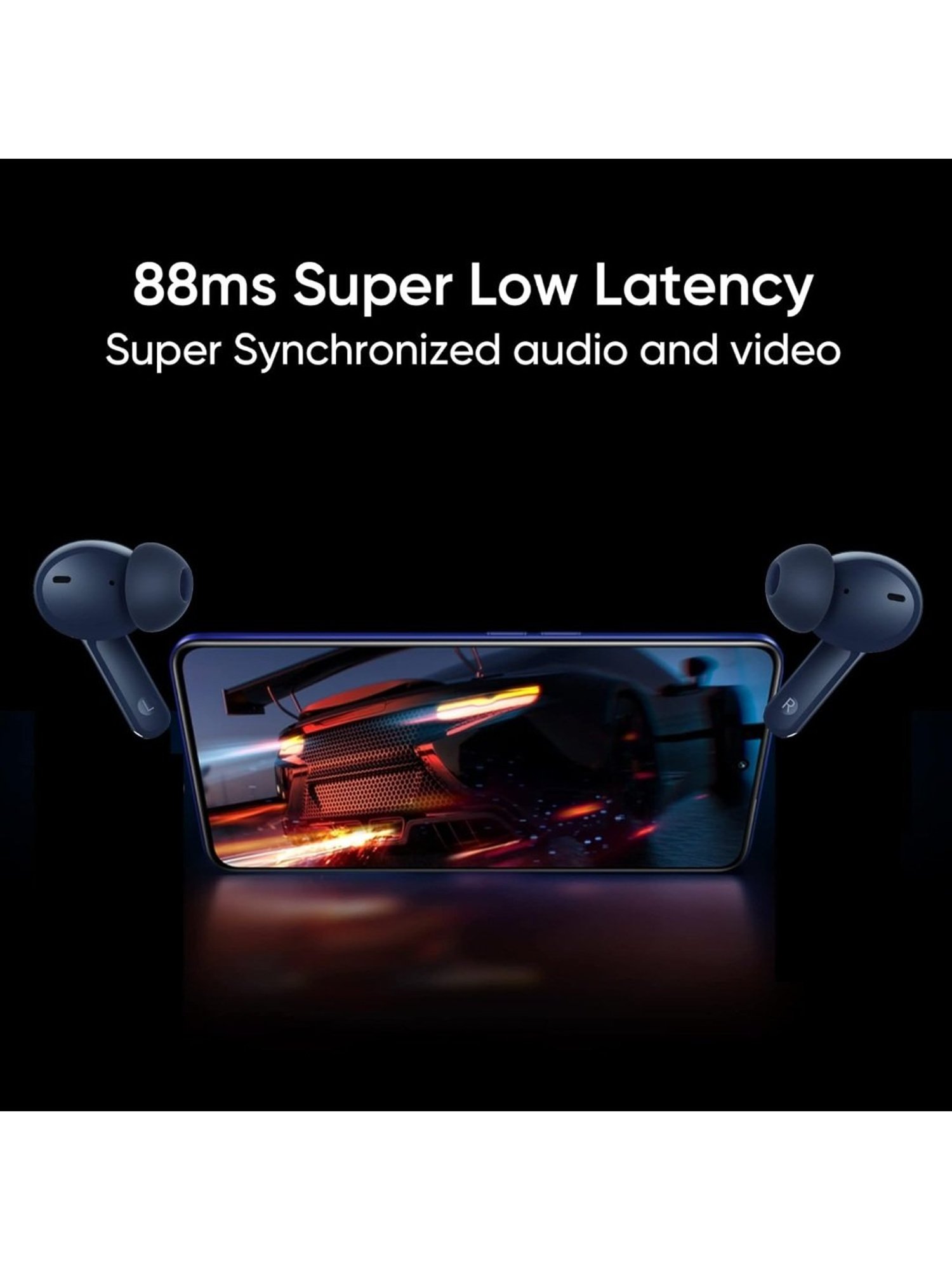 realme TechLife Buds T100 In Ear BT Earbuds with AI ENC for Call, 28H Playback (Blue, True Wireless)