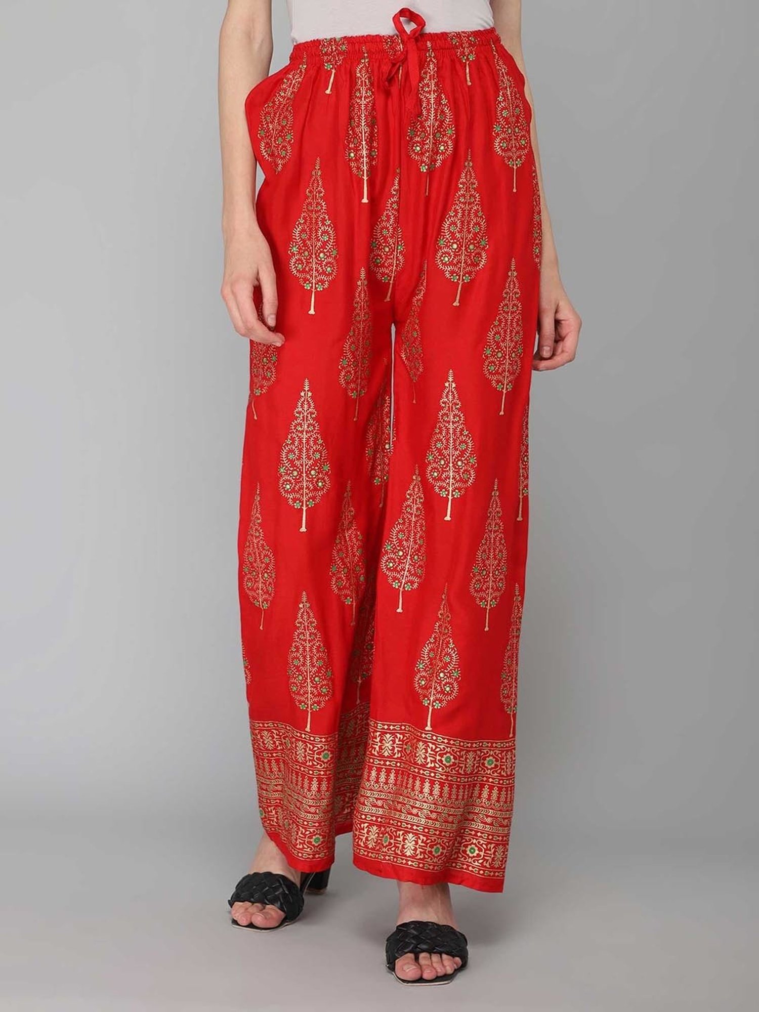 Aditi Wasan Red Printed Palazzos