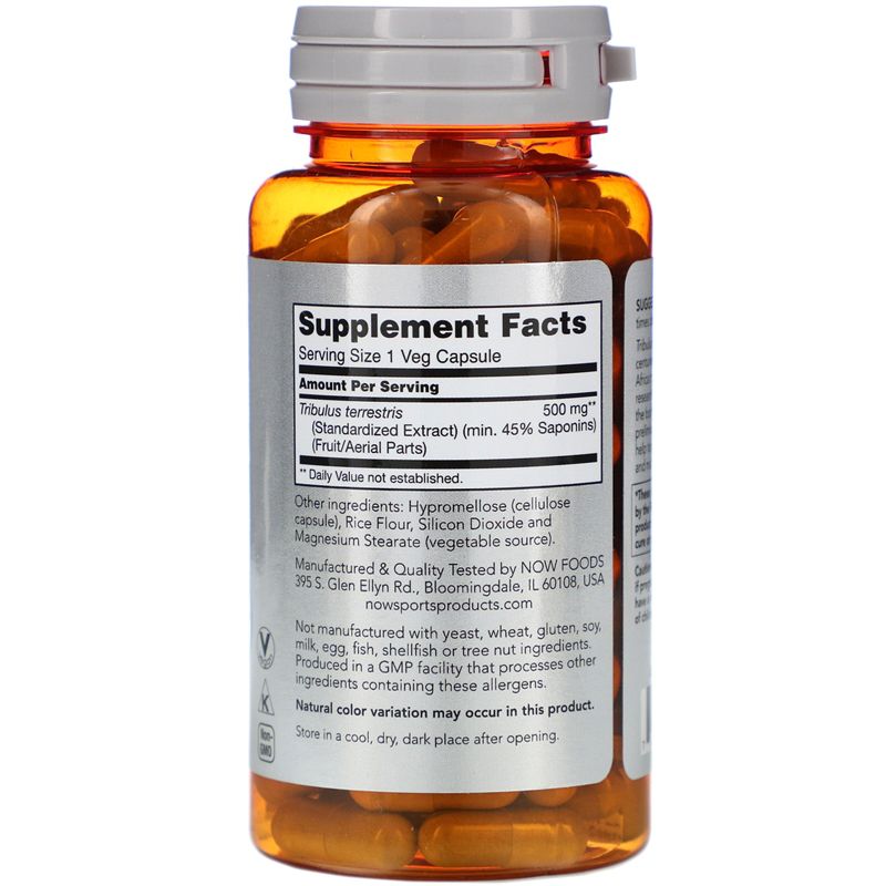 Now Foods Tribulus, 500 mg, 100 Veg Capsules, Herbal Supplements