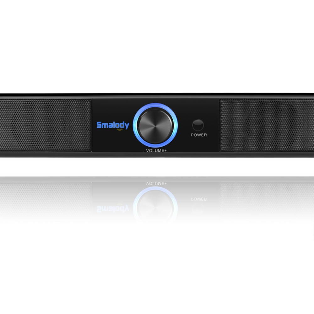 Smalody Soundbar USB Powered Speakers Home Theater 5W Stereo Subwoofer w/ Microphone Headphone Jack Support LINE IN Music Play for TV Desktop Computer