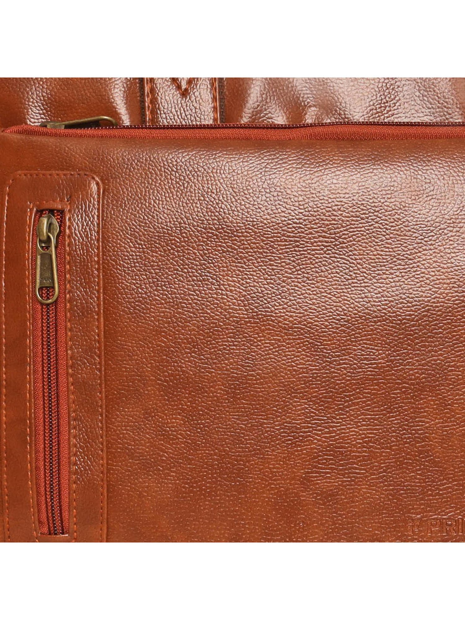 Priority Tan Synthetic Large Messenger Bag