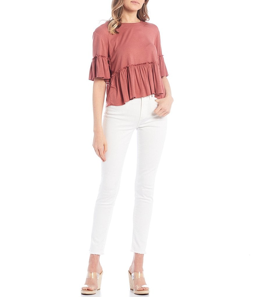 Originality Short Sleeve Boho Peplum Top