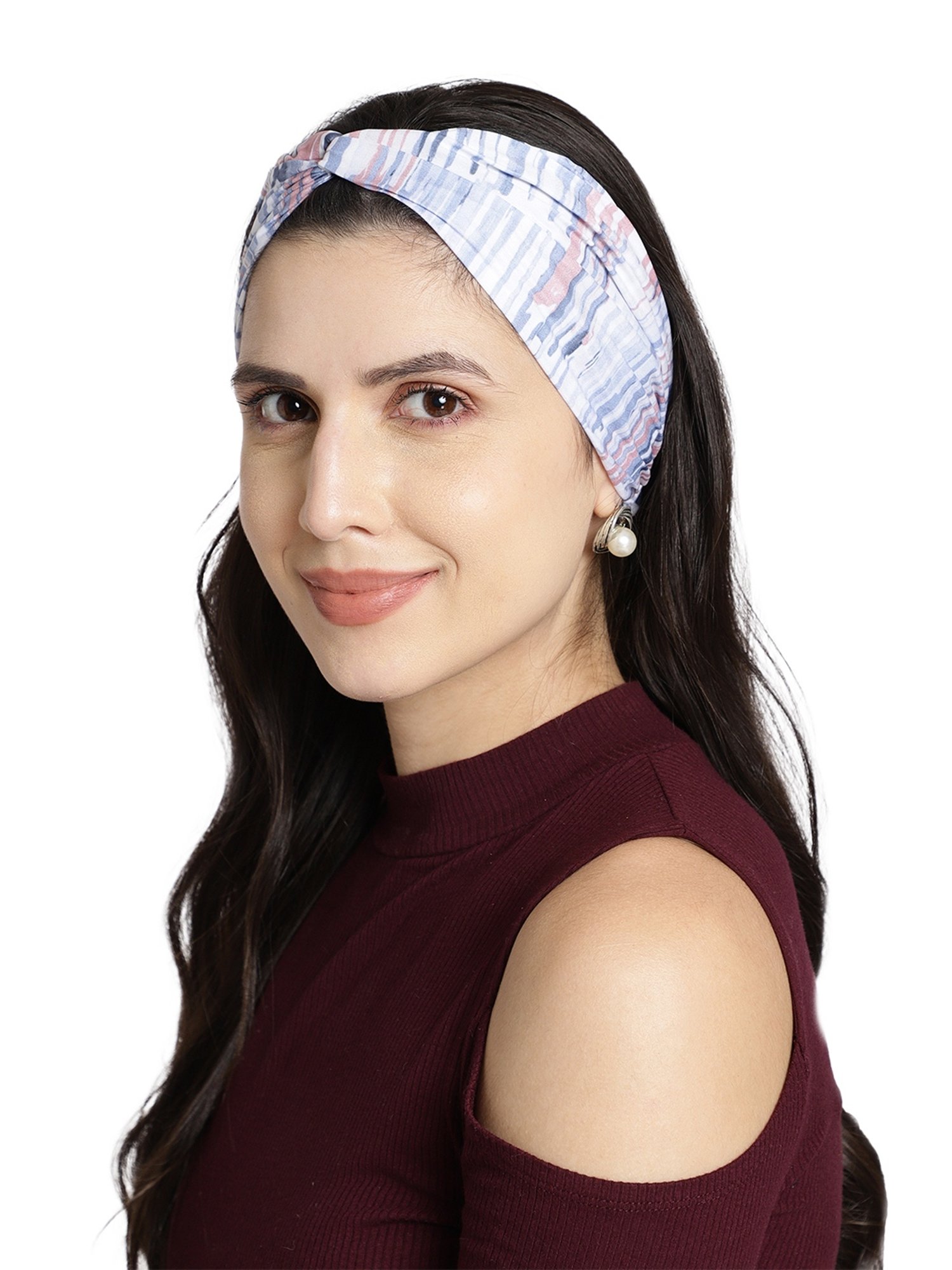 Aditi Wasan White Printed Head Bands Pack of 2