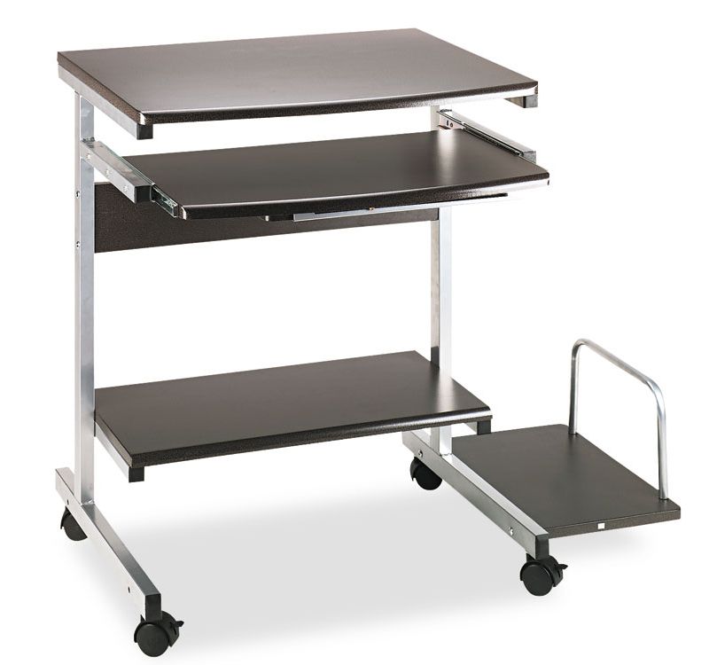 Mayline Portrait PC Desk Cart Mobile Workstation 36-1/2w x 19-1/4d x 31h Anthracite 946ANT