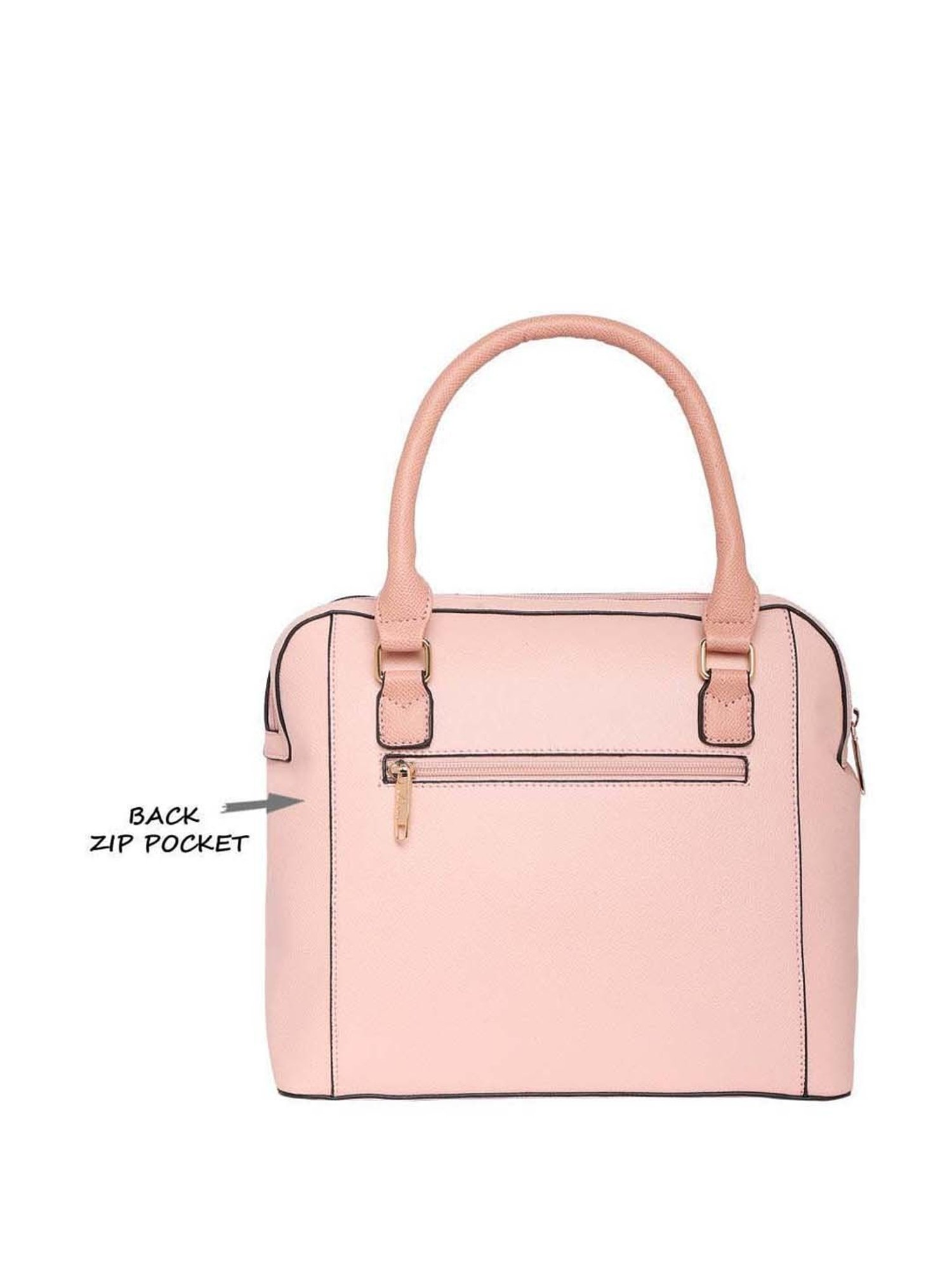 Lavie Pink Solid Medium Handbag