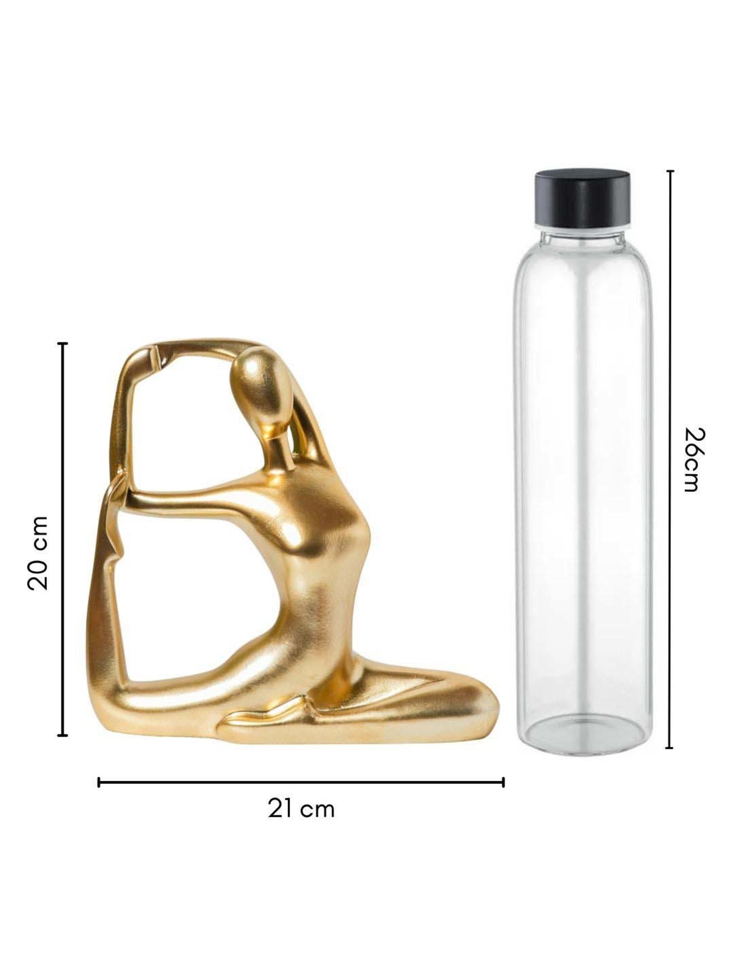 Nestasia Artisanal Stunning Golden Resin Made Showpiece Sitting In Pigeon Pose For Home Decoration