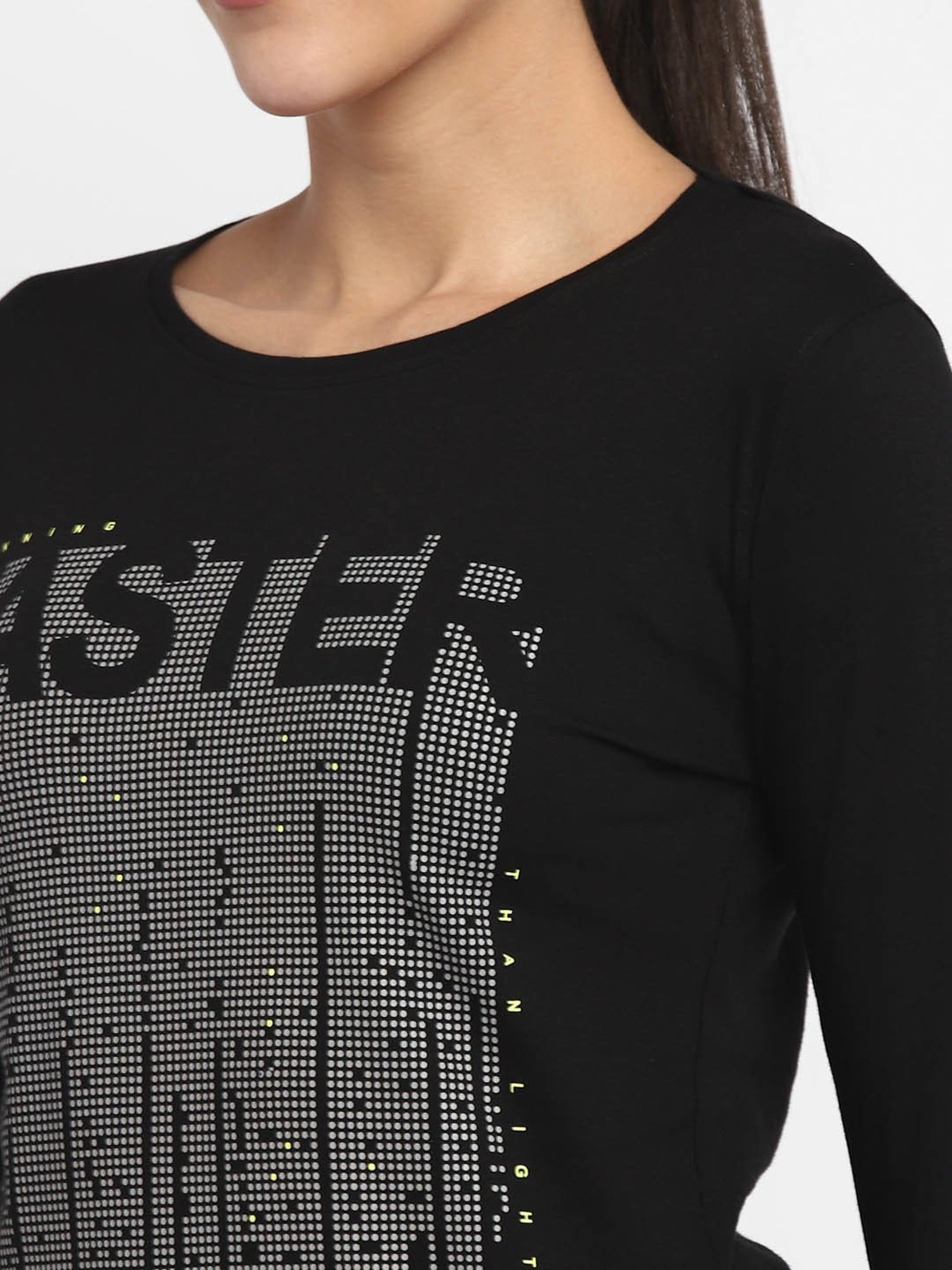 Appulse Black Printed Slim Fit Cotton T-Shirt