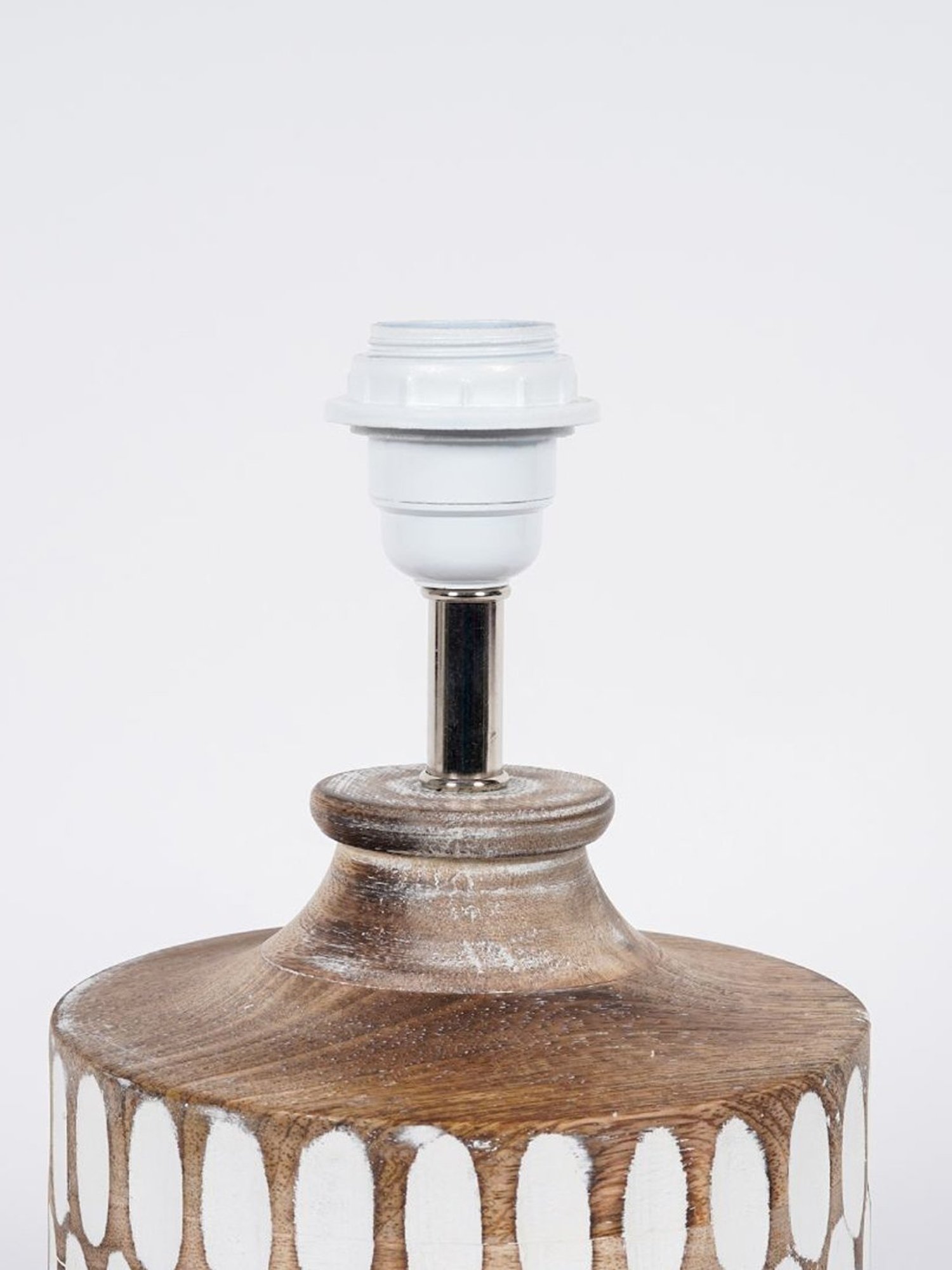 Kapoor Lamp Shades Distress White Wood Garlen Carved Cotton Shade Table Lamp