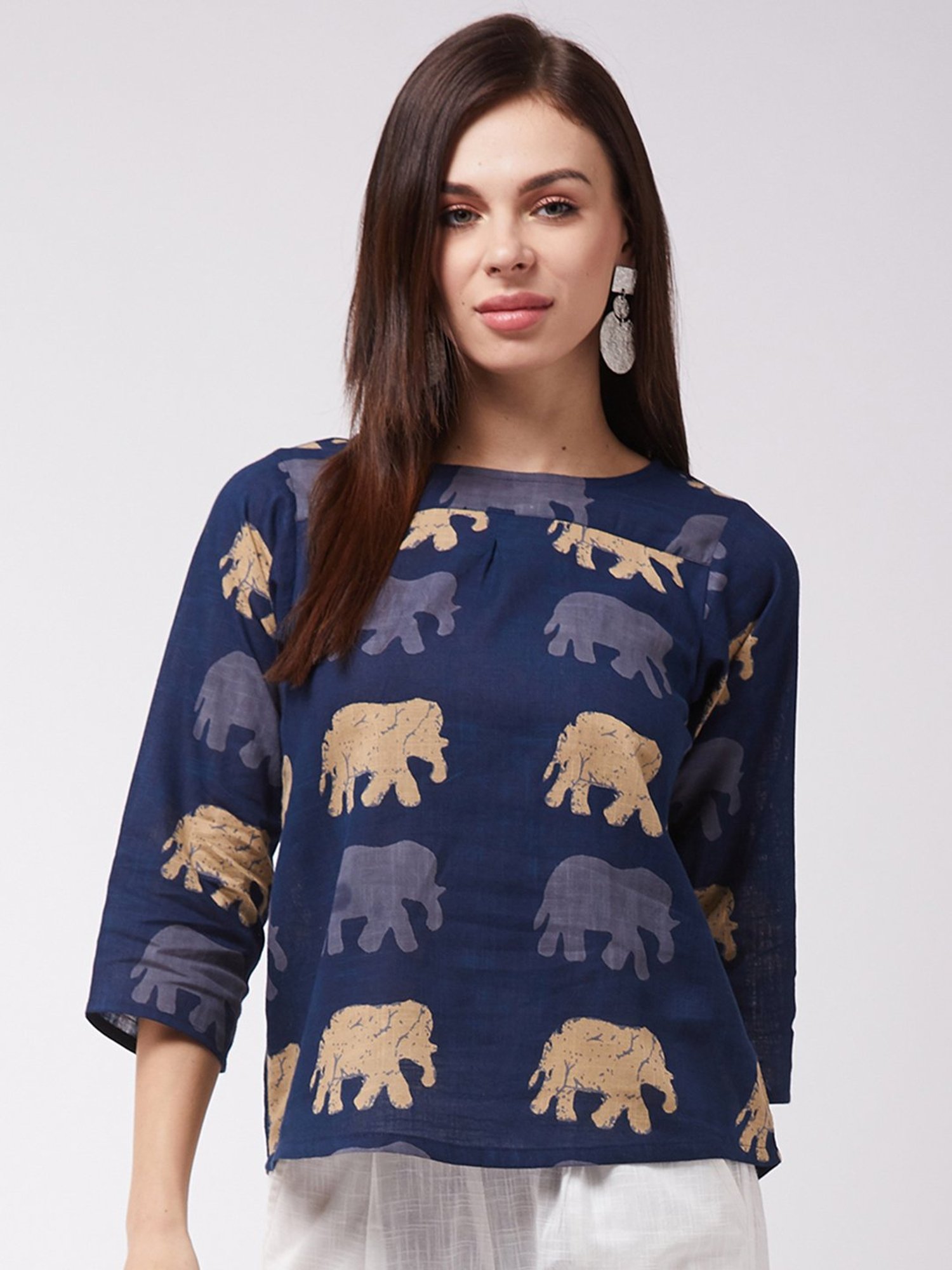 Inweave Blue Printed Top