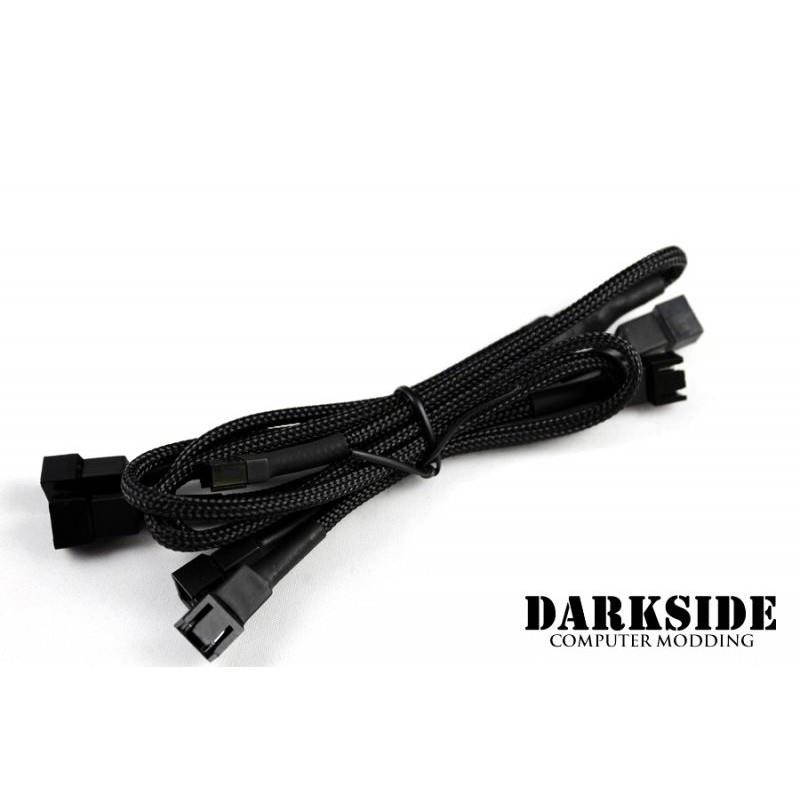 Darkside 3-Pin Triple Push-Pull Radiator Fan Power Y-Cable Splitter (6x Fans) - Jet Black (DS-0100)