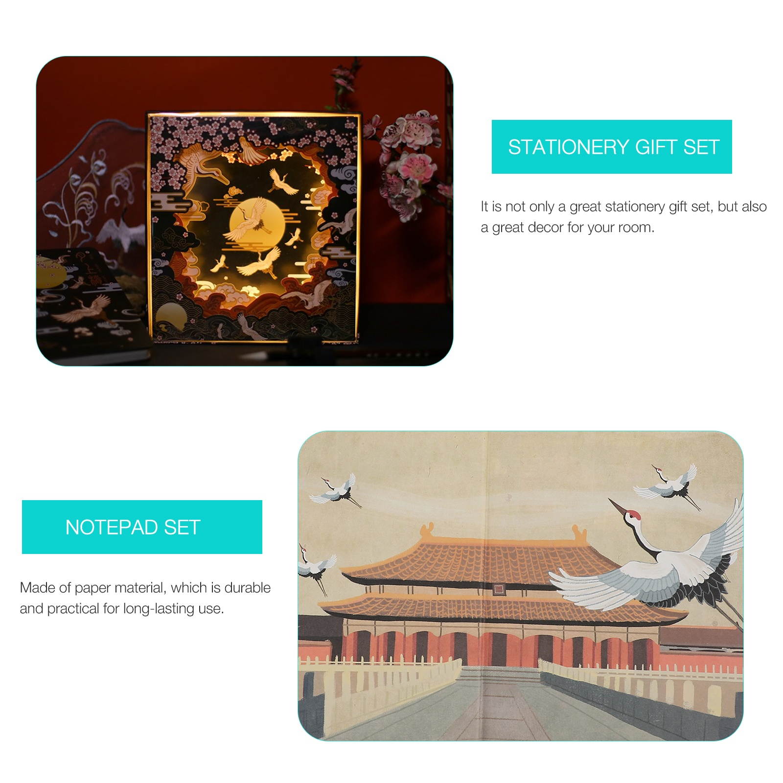 1 Set Students Creative Cartoon Notebook with Washi Tape Luminous Display Box