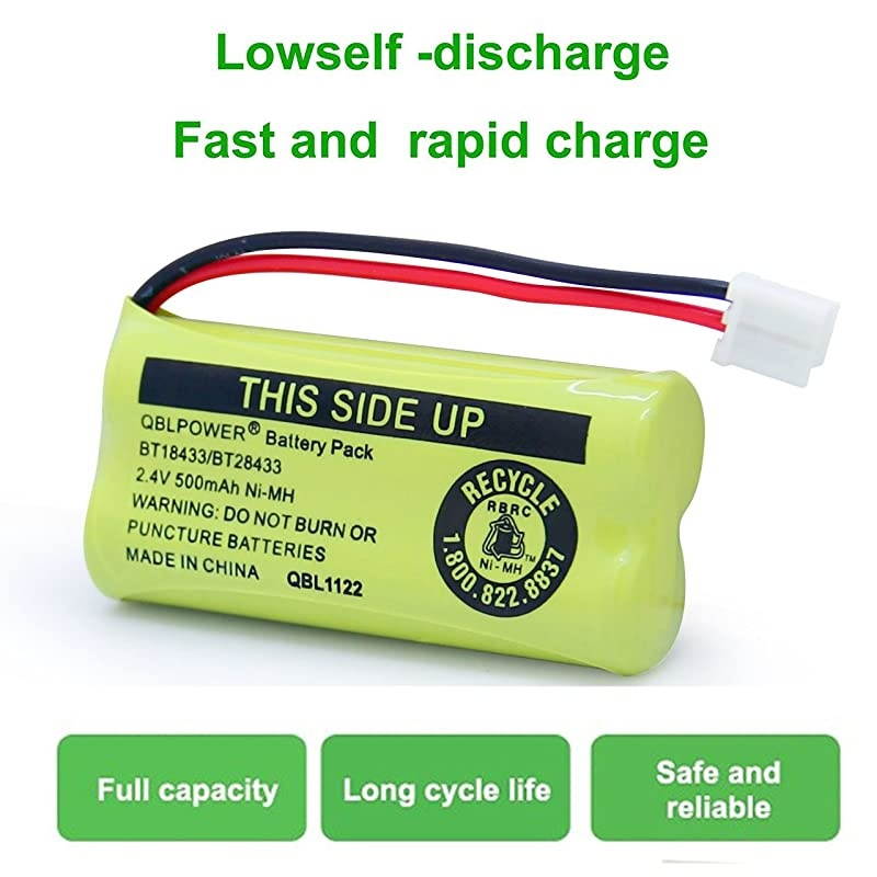 24V Rechargeable Battery Compatible with ATT Vtech Phones BT18433 BT184342 BT28433 BT284342 BT8300 BATT6010 BT1011 BT1018 BT1022 BT1031 89132600008913300100CPH515DPack of 2