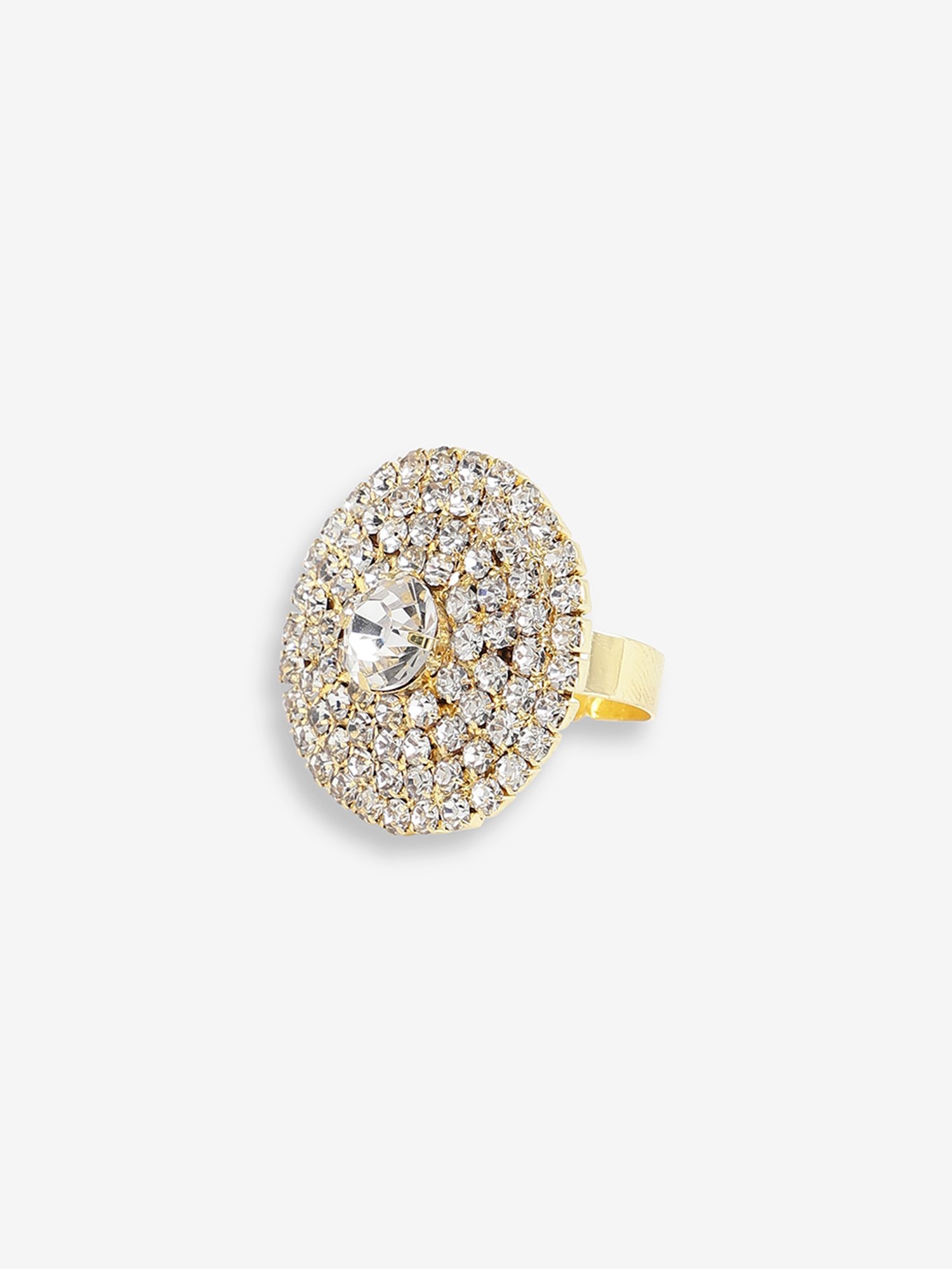 SOHI Gold Plated Designer Stone Ring For Women