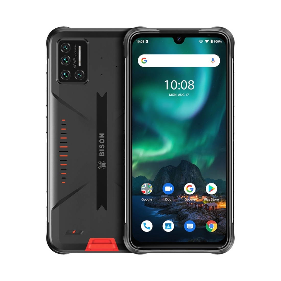 MIDIGI BISON Rugged Phone, 6GB+128GB IP68/IP69K Waterproof Dustproof Shockproof, Quad Back Cameras