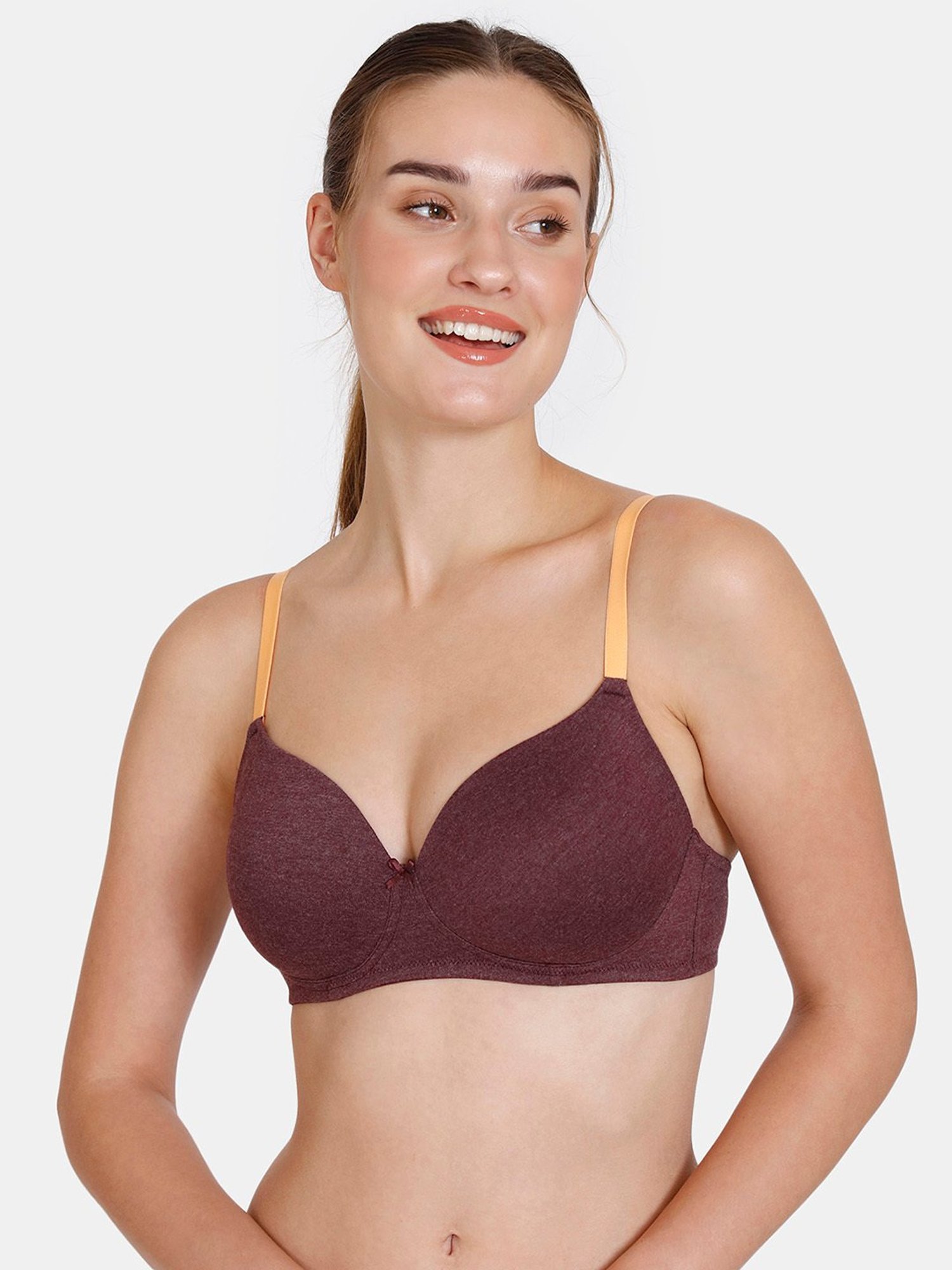 Zivame Wine Half Coverage T-Shirt Bra