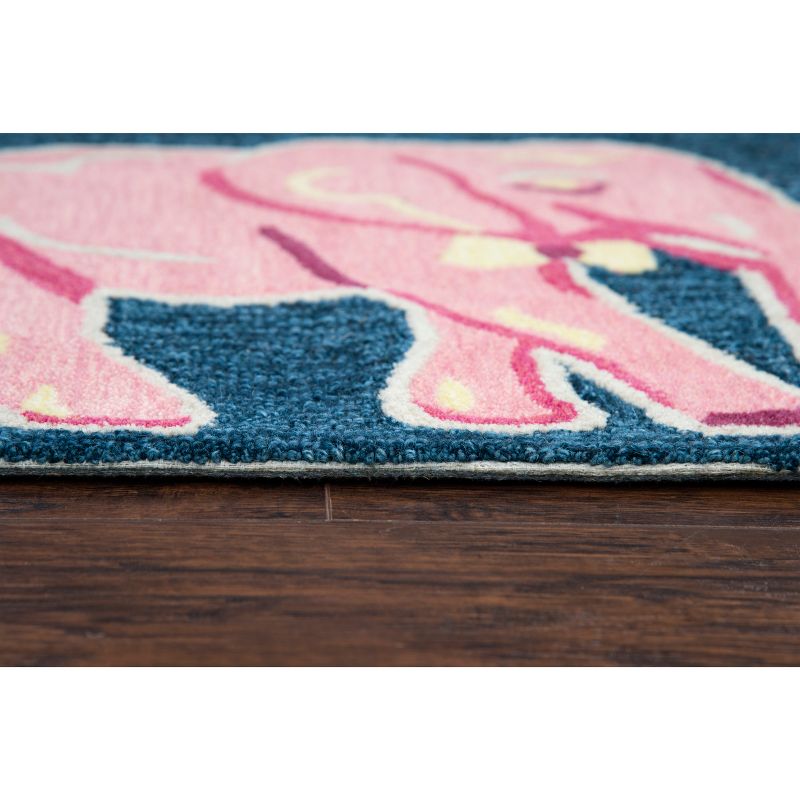 2'6"X4' Tufted Elephants Accent Rug Blue - Rizzy Home