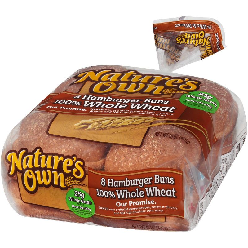 Nature's Own 100% Whole Wheat Sandwich Rolls - 15oz/8ct
