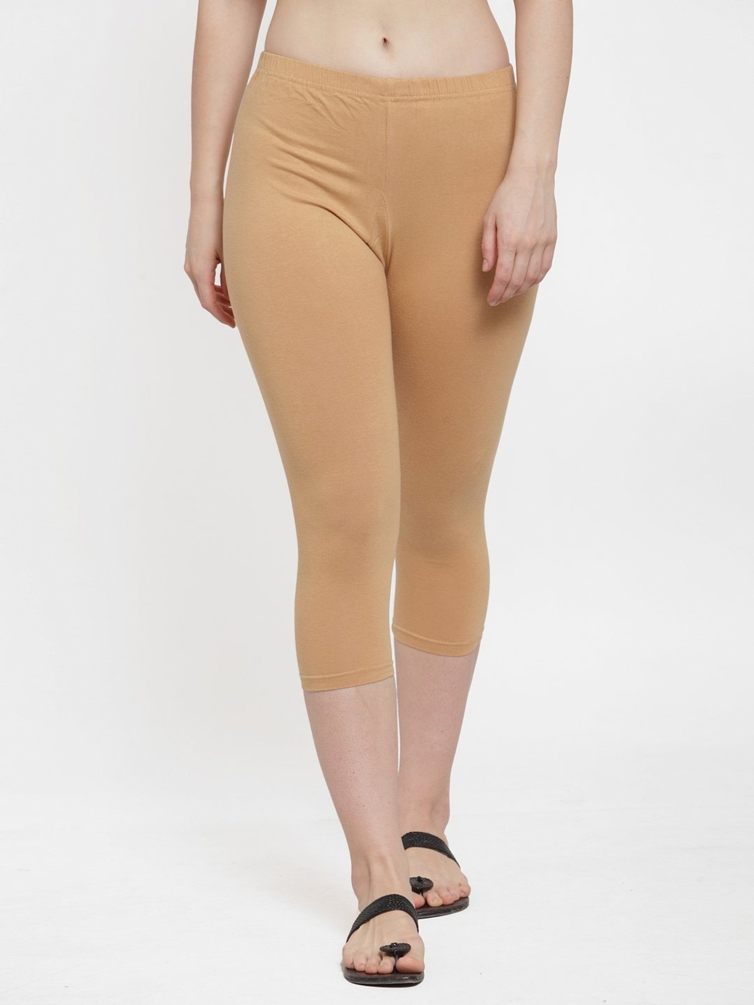 Gracit Beige & Brown Mid Rise Capris - Pack Of 2