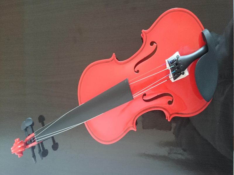 Student Acoustic Violin Size 4/4 Maple Spruce with Case Bow Rosin Red Color