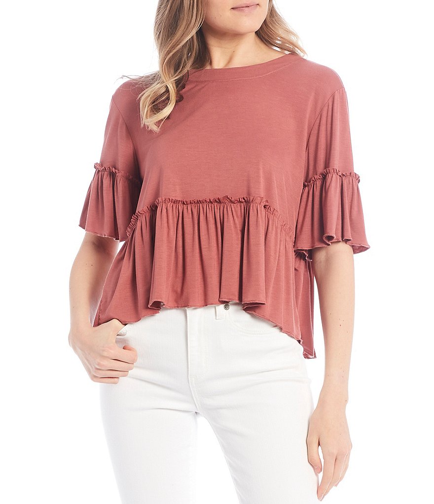 Originality Short Sleeve Boho Peplum Top