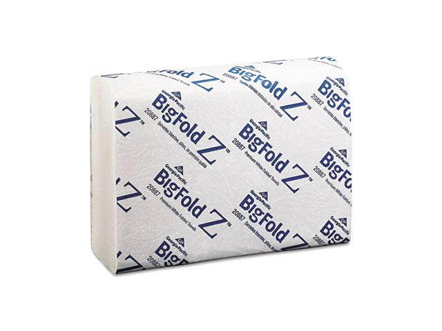 Georgia Pacific 20887 Big Fold Z Paper Towels, 10-1/5 x 10-4/5, White, 220/Pack, 10/Carton