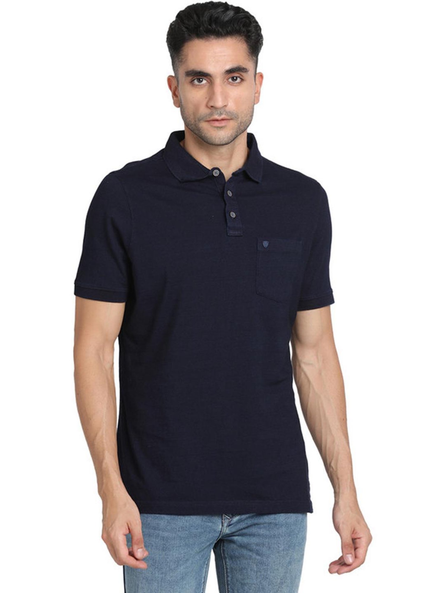 Turtle Navy Slim Fit Polo T-Shirts