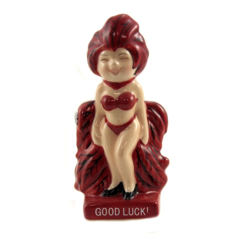 Tabletop 3.75" Magnetic Casino Fun Salt Pepper Las Vegas Showgirl Set/2 Pacific Trading  -  Salt And Pepper Shaker Sets