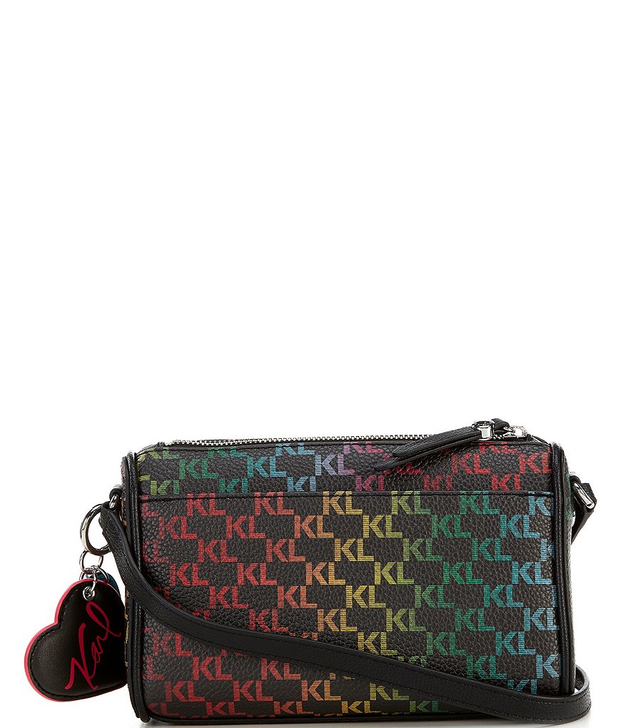 KARL LAGERFELD PARIS Signature Adele Rainbow Logo Crossbody Bag