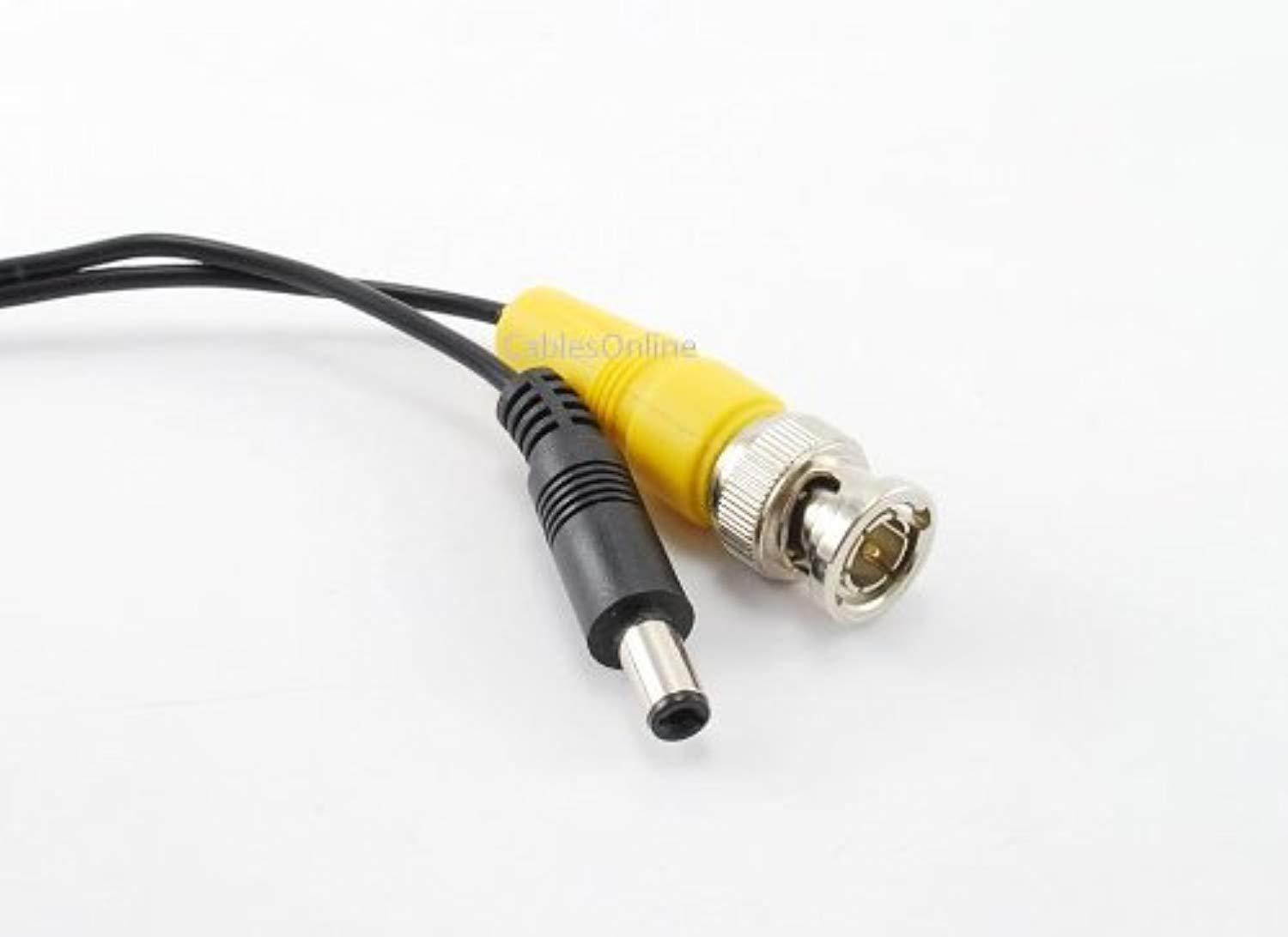 cablesonline 25ft cctv bnc security camera cable with dc male/female power connectors (pl-1025)
