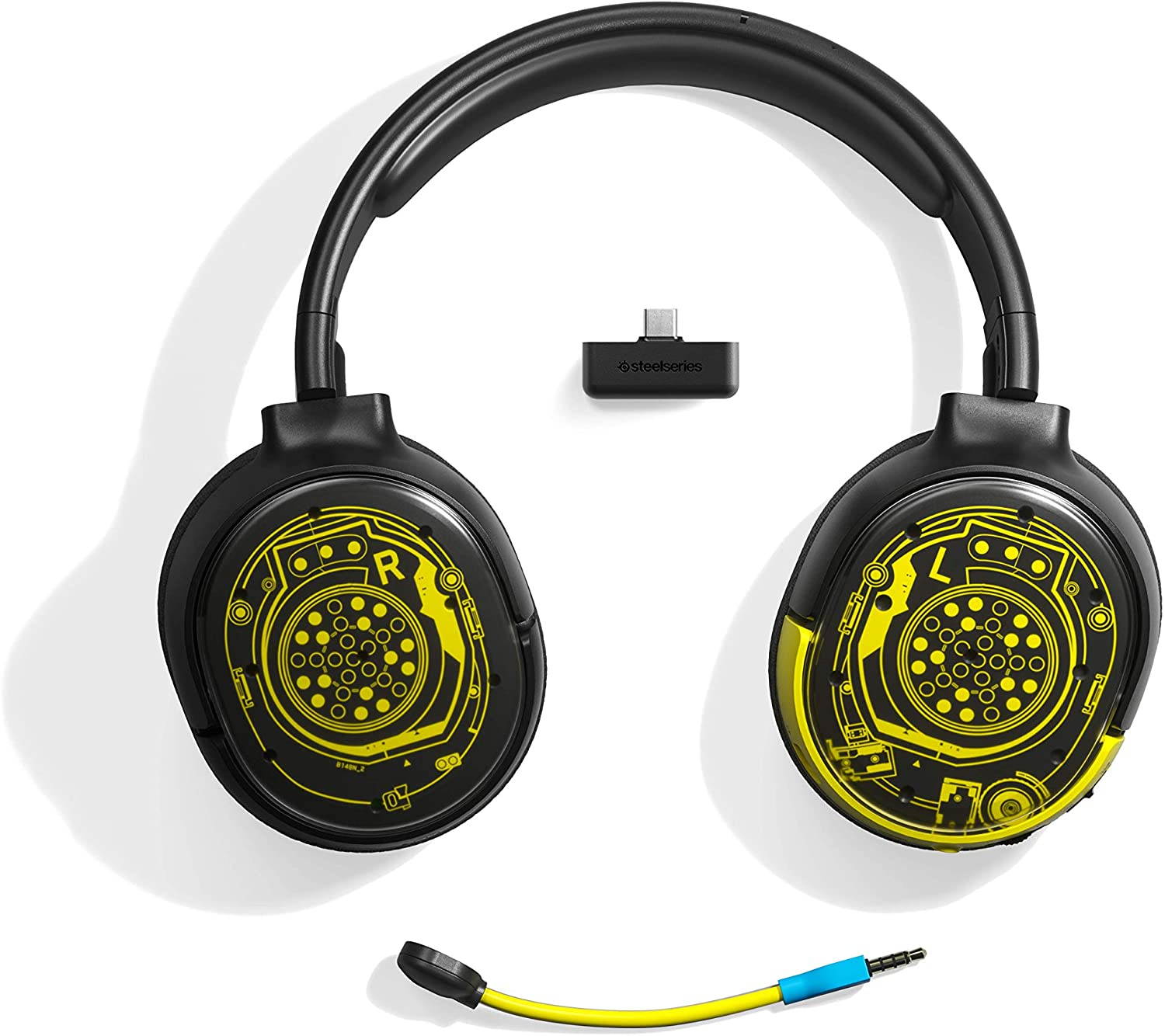 SteelSeries Arctis 1 Wireless Cyberpunk Limited Edition Gaming Headset - USB-C Wireless - Detachable ClearCast Microphone - Compatible with PC, PS4, Xbox, Nintendo Switch and Lite, Android - Netrunner