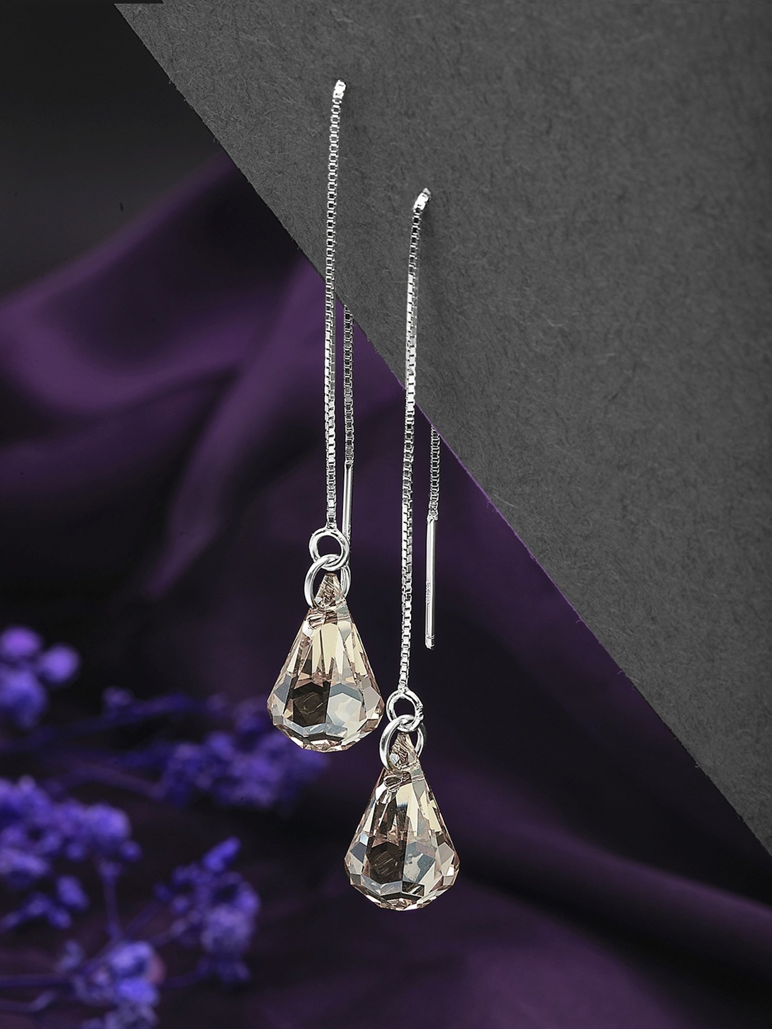 Silberry 92.5 Sterling Silver Sunshine Sui-Dhaga Earrings for Women