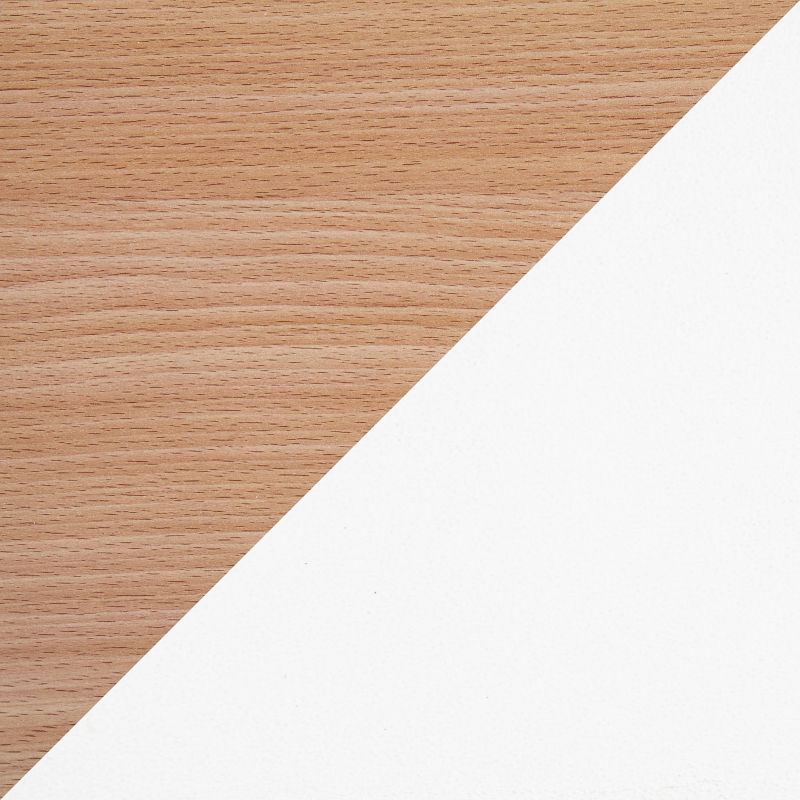 Pebble Double Contemporary Computer Desk Wood Natural/White - LumiSource