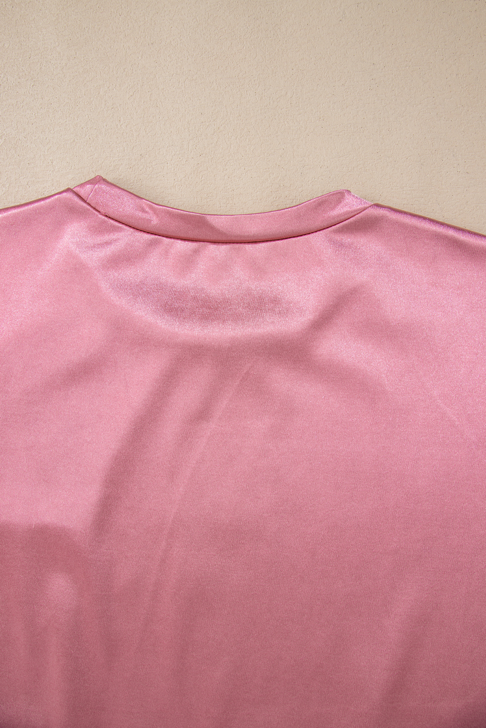 Pink Solid Chest Pocket Loose Fit T Shirt
