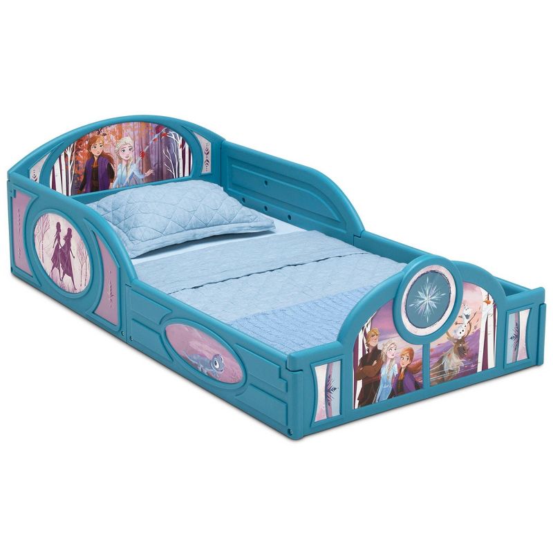 Toddler Disney Frozen 2 Sleep and Play Bed with Attached Guardrails - Delta Children