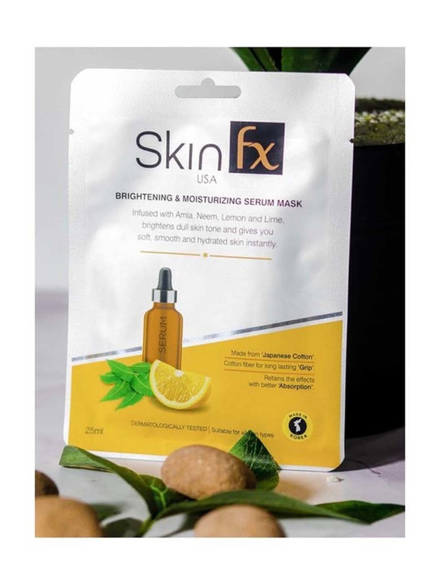 Skin Fx Brightening, Moisturizing & Purifying Men Facial Serum Mask - Pack of 2