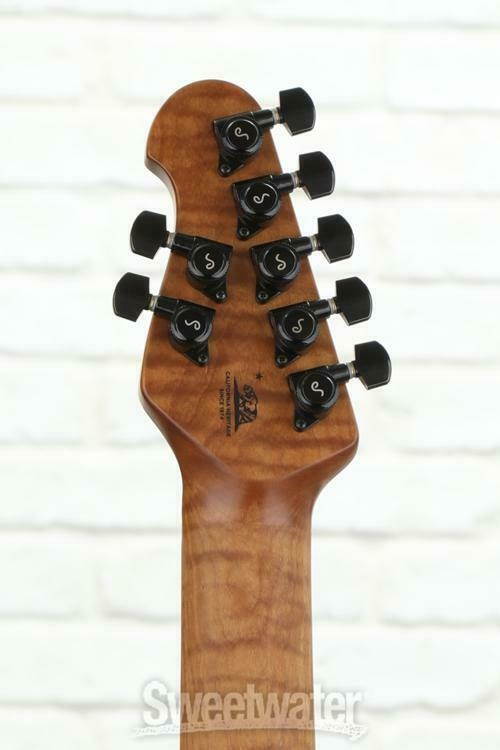 Ernie Ball Music Man JP15 7 Electric Guitar - Translucent Black Quilt