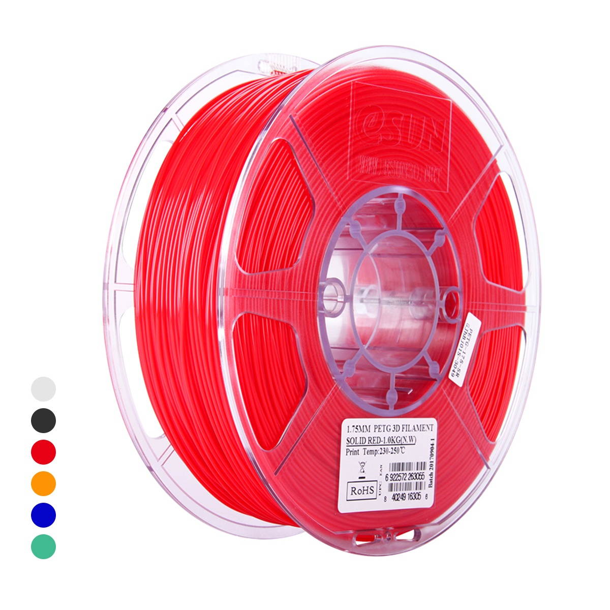 eSUN PETG 1.75mm 3D Printer Filament Printing Consumables Dimensional Accuracy: +/- 0.05mm 1kg(2.2lb) Spool Material Refills Solid Green